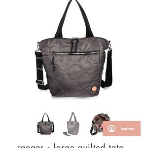 Short love Ranger large Quilted Tote Bag - Gray